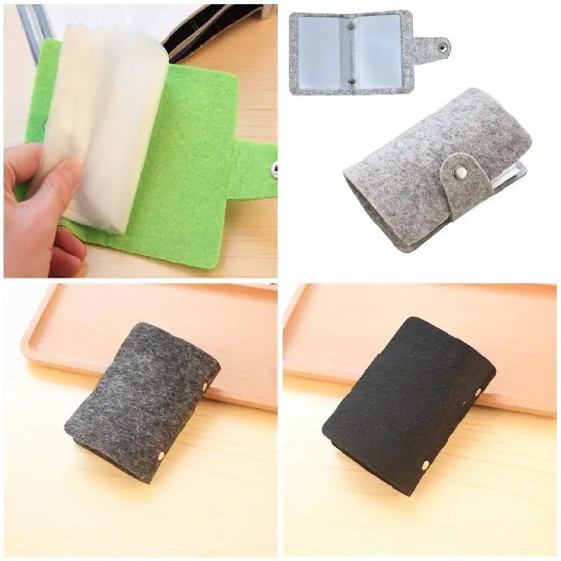 Vintage Felt Card Wallet – Unisex ID & Credit Card Holder