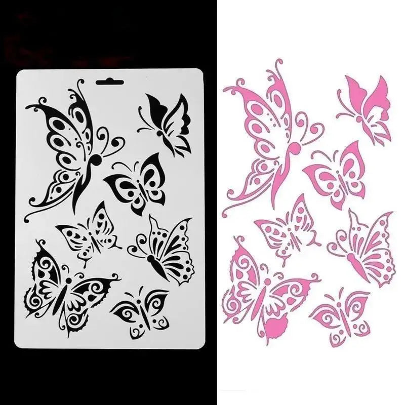 Mural Butterfly Embossed Template DIY Handmade Scrapbook Photo Album
