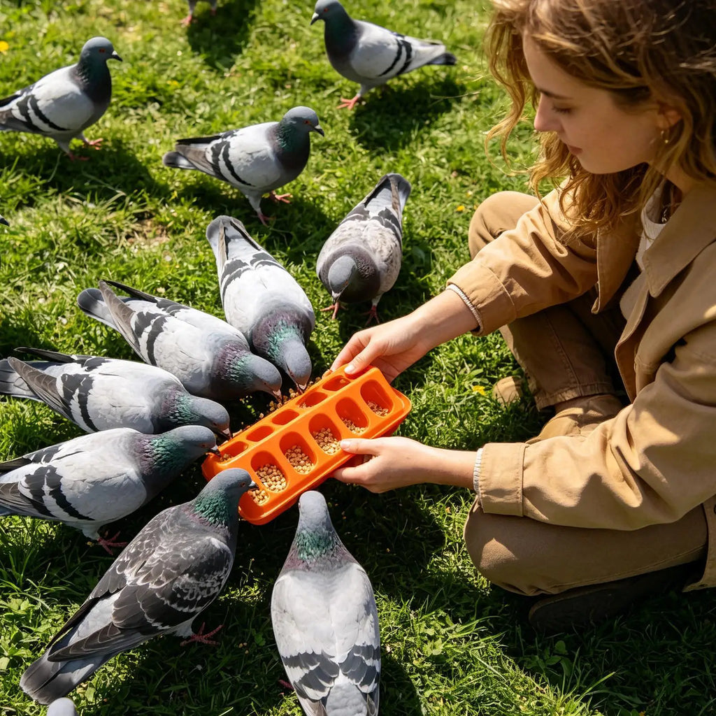 12-Hole Spill-Proof Poultry Feeder for Chicks, Ducks & Birds