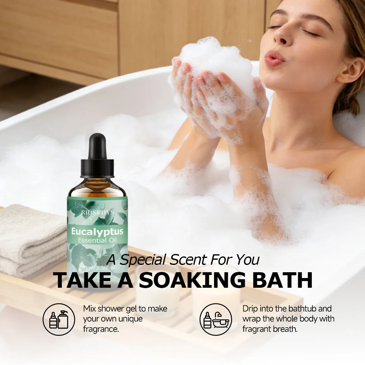 RIÔSEDYS 100ml Eucalyptus Essential Oil – Massage & Skincare