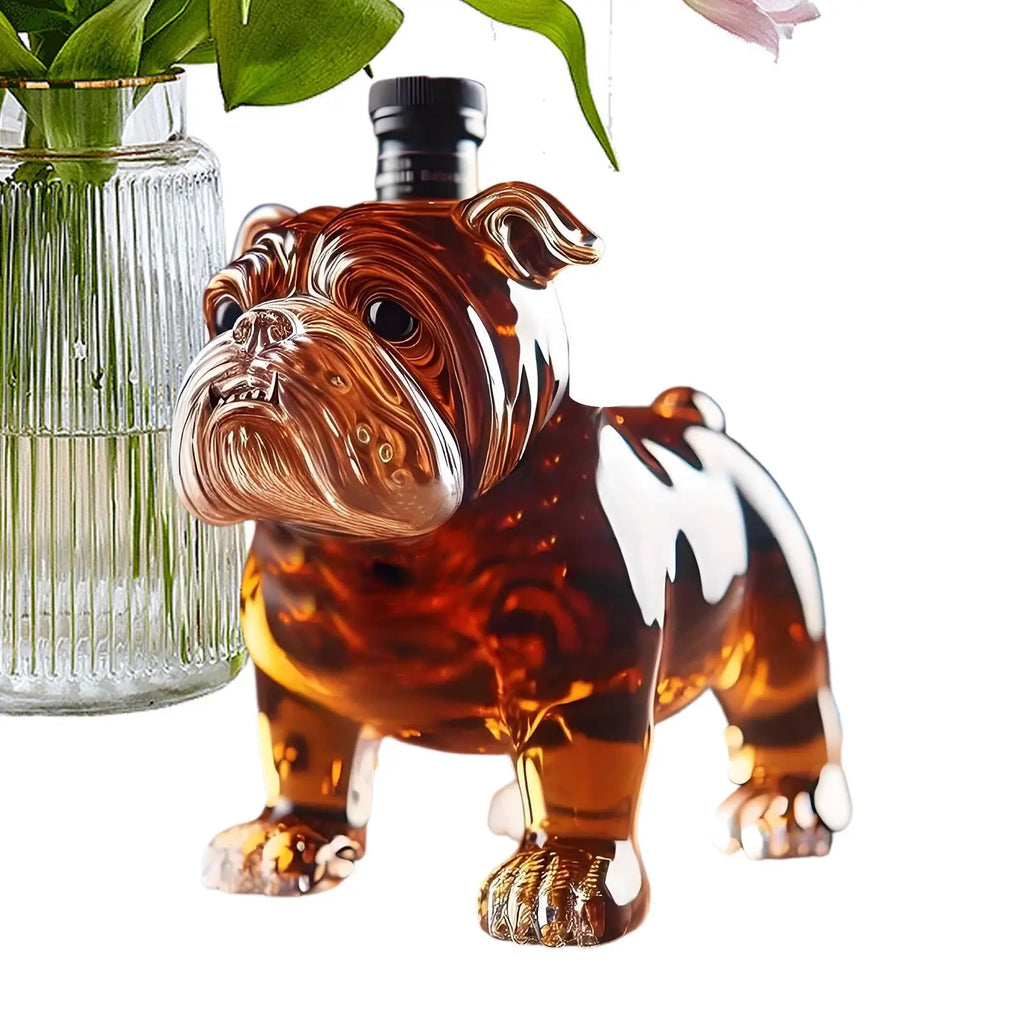 Funny Dog Whiskey Bottle Unique Decanter Glass Collectible Novelty