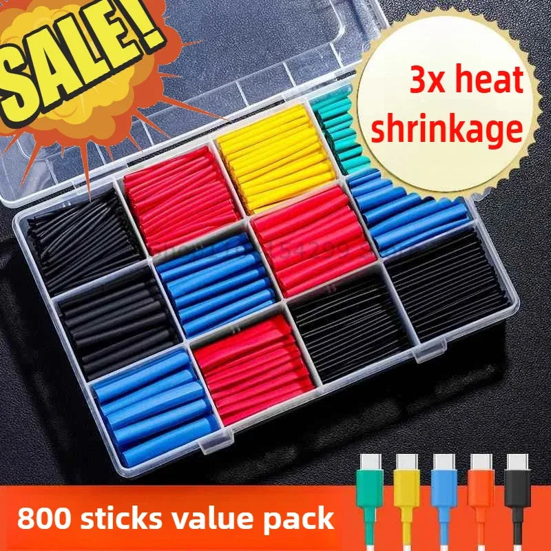 Heat Shrink Tubing Kit – 5 Colors 8 Sizes 2:1 Wire Insulation