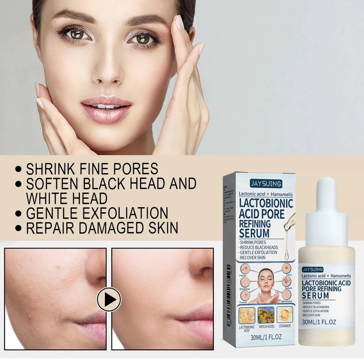 Jaysuing Lactic Acid Serum – Exfoliate, Tighten & Hydrate Skin