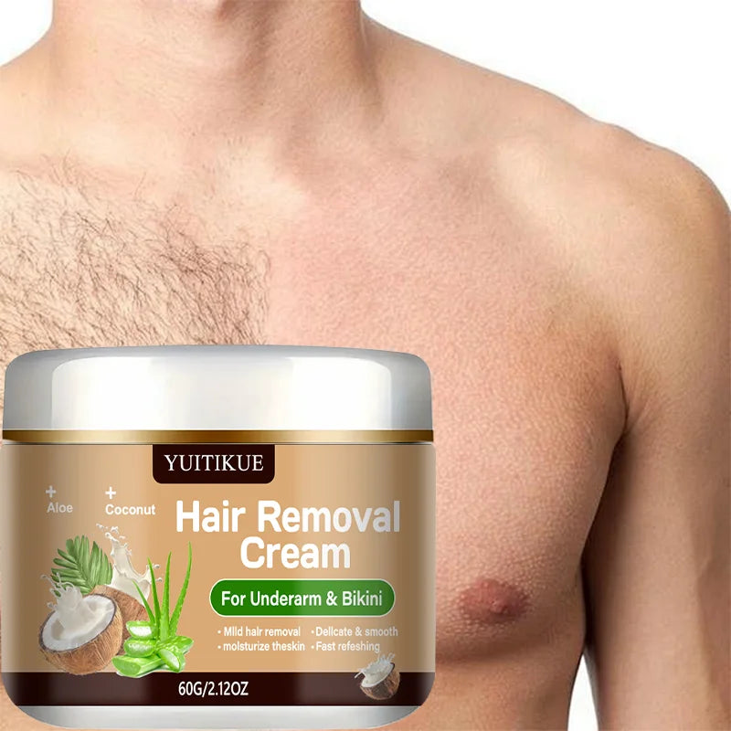 YUITIKUE Hair Removal Cream – Coconut Oil & Aloe Vera 60g
