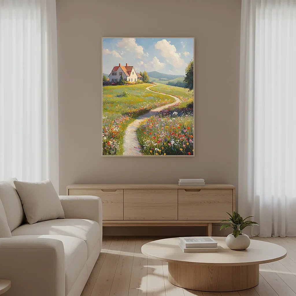 Nordic Wildflower Botanical Canvas Wall Art | Meadow Poster Print
