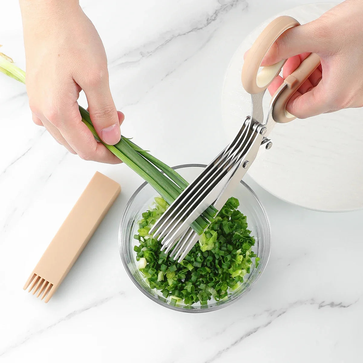 5-Layer Stainless Steel Kitchen Scissors with Lid | Herb Cutter