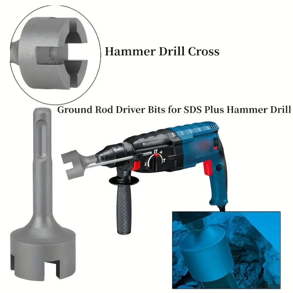 Heavy Duty Steel Ground Rod Driver Bit | Electric Hammer Head
