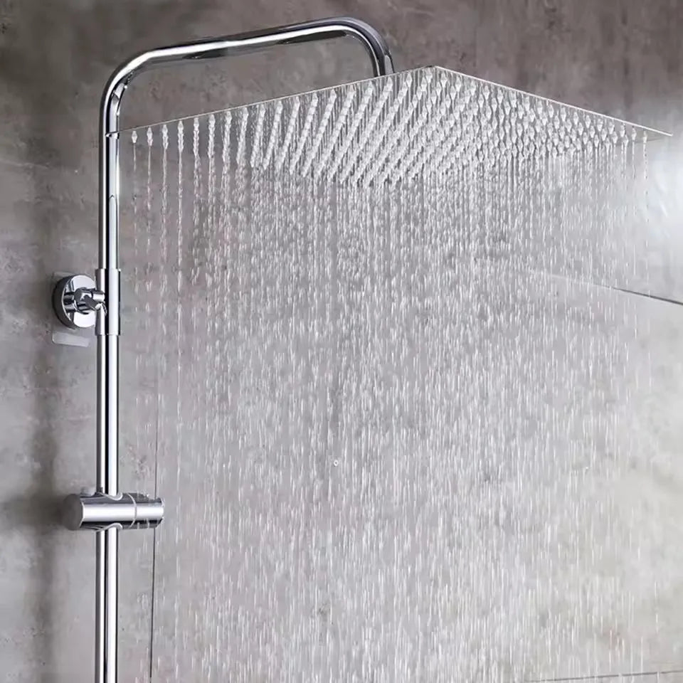 Square Rainfall Shower Head 8/10/12" Stainless Steel Ultra-Thin