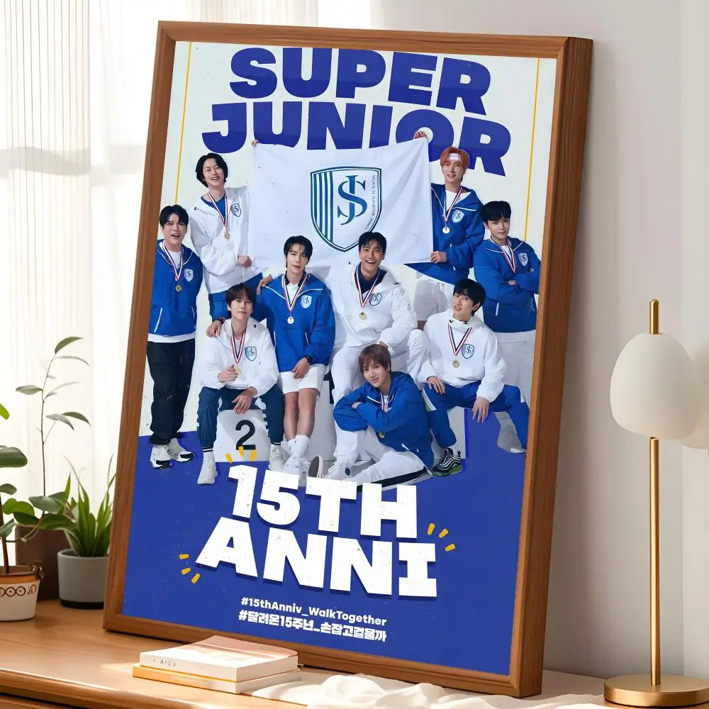 Super Junior HD Self-Stick Wall Poster – Waterproof K-Pop Decor