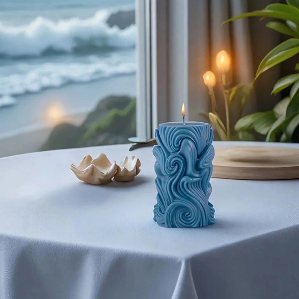 3D Letter Relief Cylindrical Candle Silicone Mold Creative Artistic