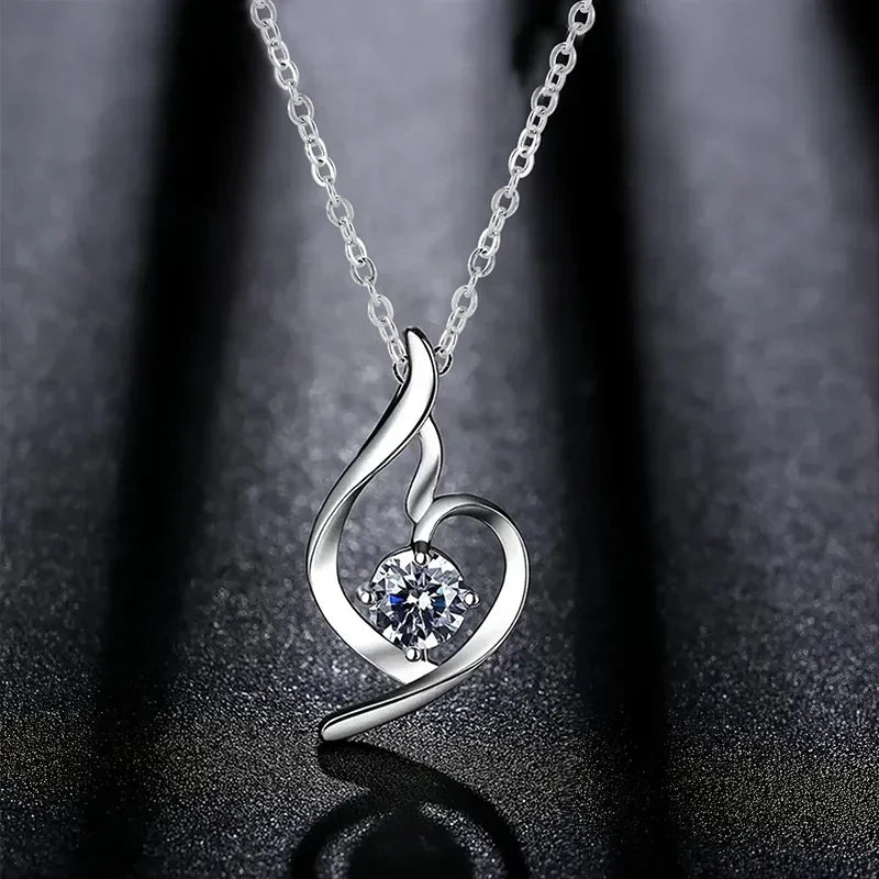 Huitan Cubic Zirconia Pendant Necklace – Women's Wedding Jewelry