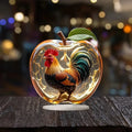 Crystal Apple Figurine Paperweight Clear Collectible Figurines Crafts