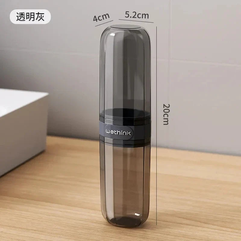 Portable Clear Toothbrush Travel Case Hard Shell All-in-one Organizer