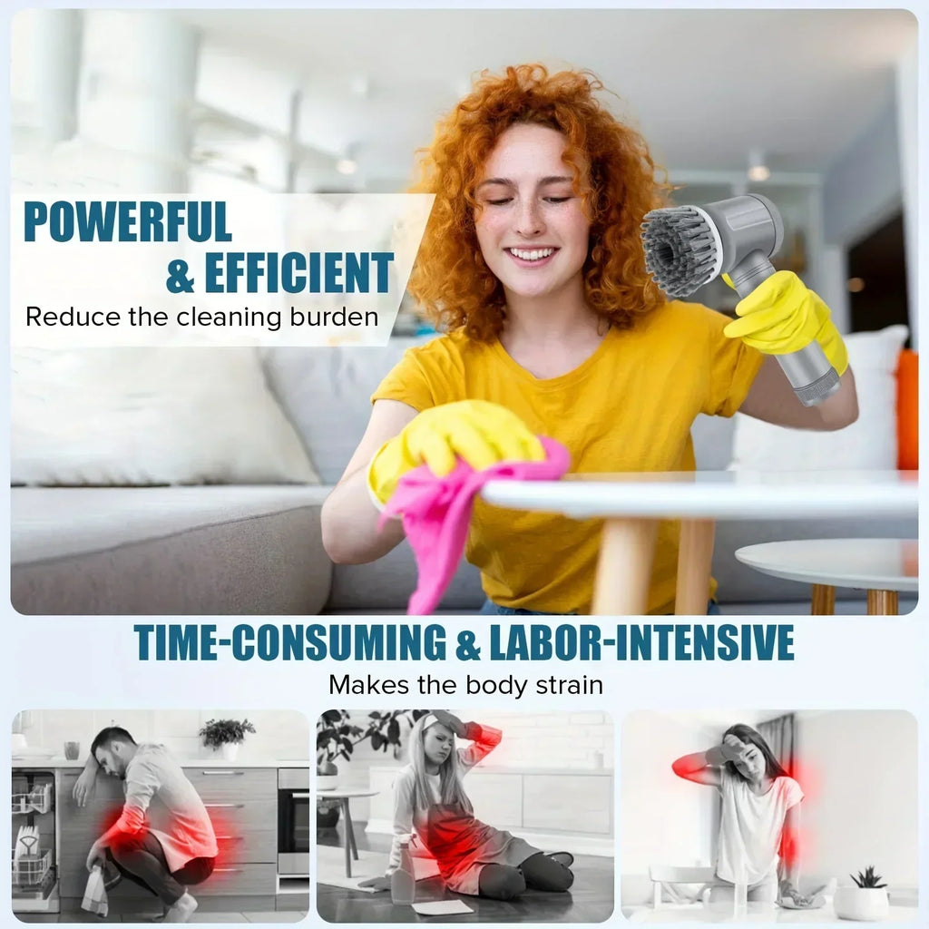 Electric Spin Scrubber – Rechargeable, 5 Brush Heads