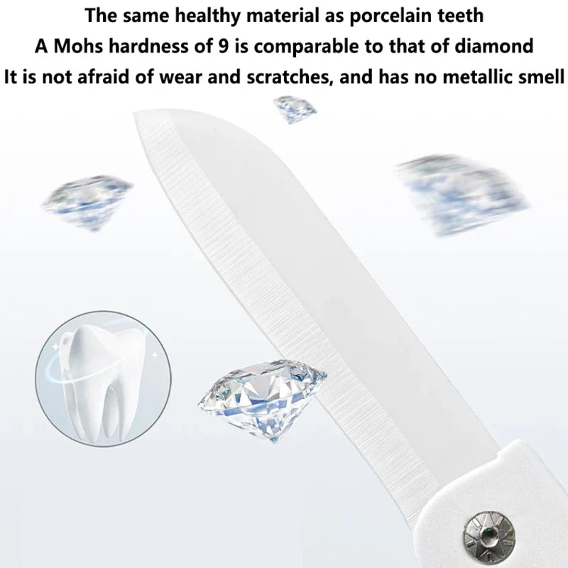 Folding Ceramic Fruit Peeler – Portable Mini Apple & Melon Knife