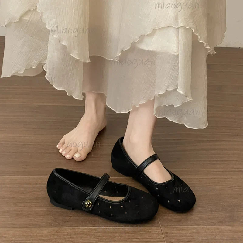 Women's Vintage Mary Jane Flats – Buckle Strap Ballet Loafers