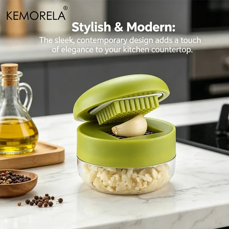 KEMORELA Mini Garlic Press Crusher – Handheld Ginger Masher