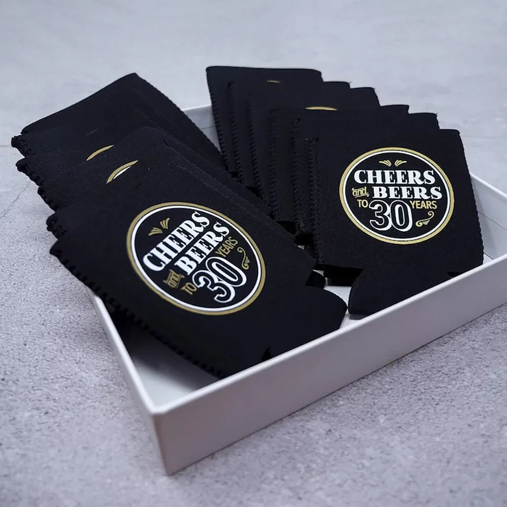 30th Birthday Can Coolers – Cheers & Beers to 30 Years Favors
