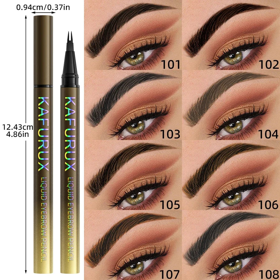 KAFURUX 8-Color Waterproof Microblading Eyebrow Pen – 2-Fork Tip