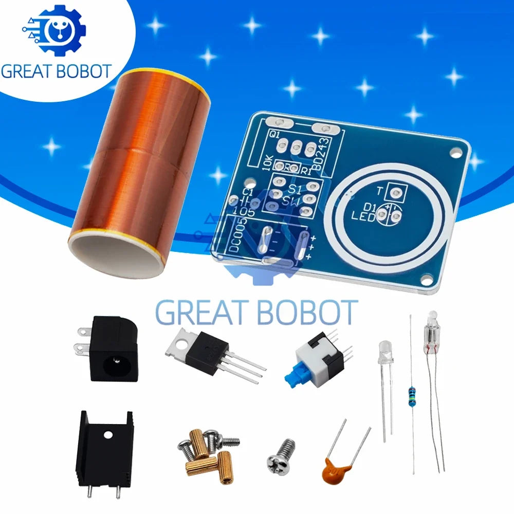 BD243C Mini Tesla Coil DIY Kit – Electronics Science Project