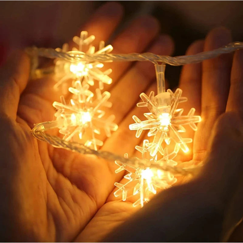 Snowflake LED Christmas Garland Hanging Tree Ornaments