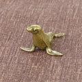 Brass Sea Seal Figurine Retro Mini Animal Ornament Desktop Craft Home
