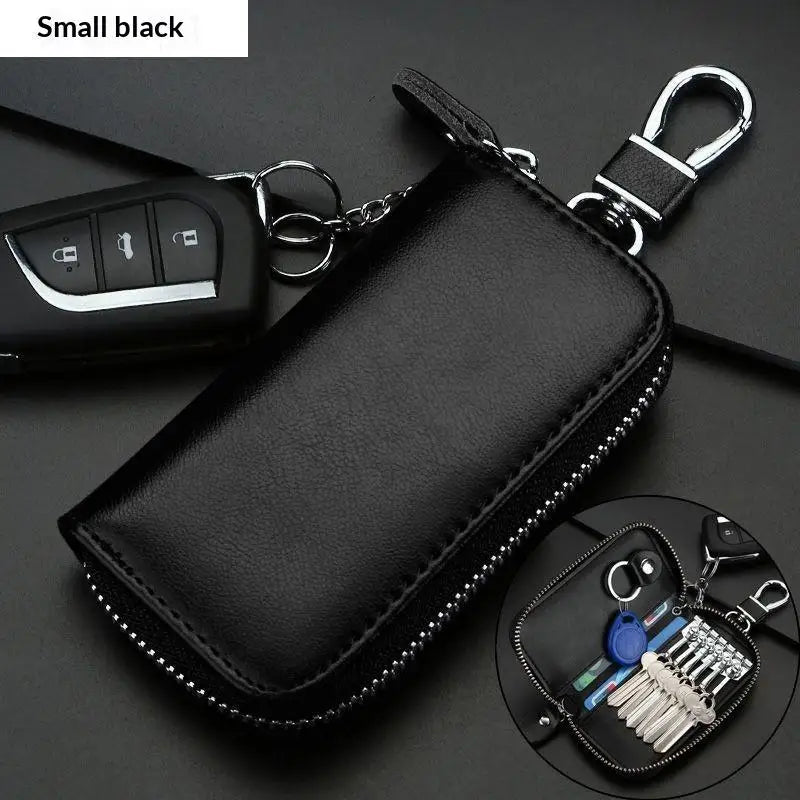 JETTING PU Leather Key Bag – Zipper Organizer for Men & Women