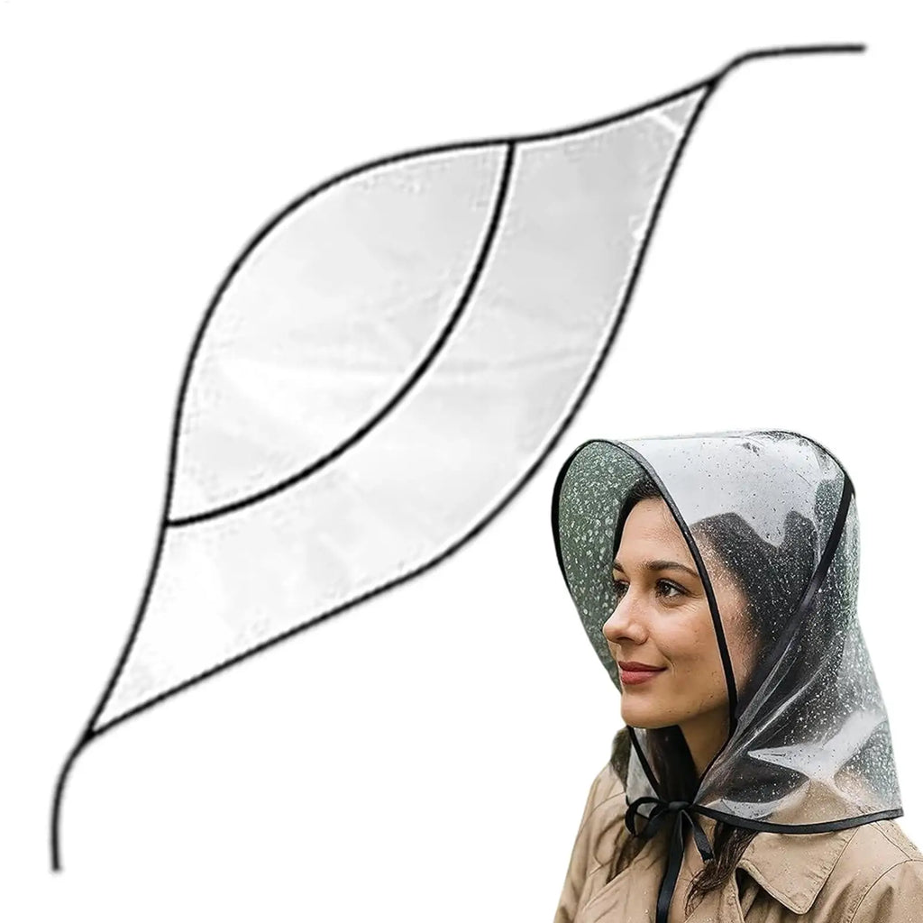 Rain Hats Women Reusable Transparent Headwear Brim Waterproof Hat