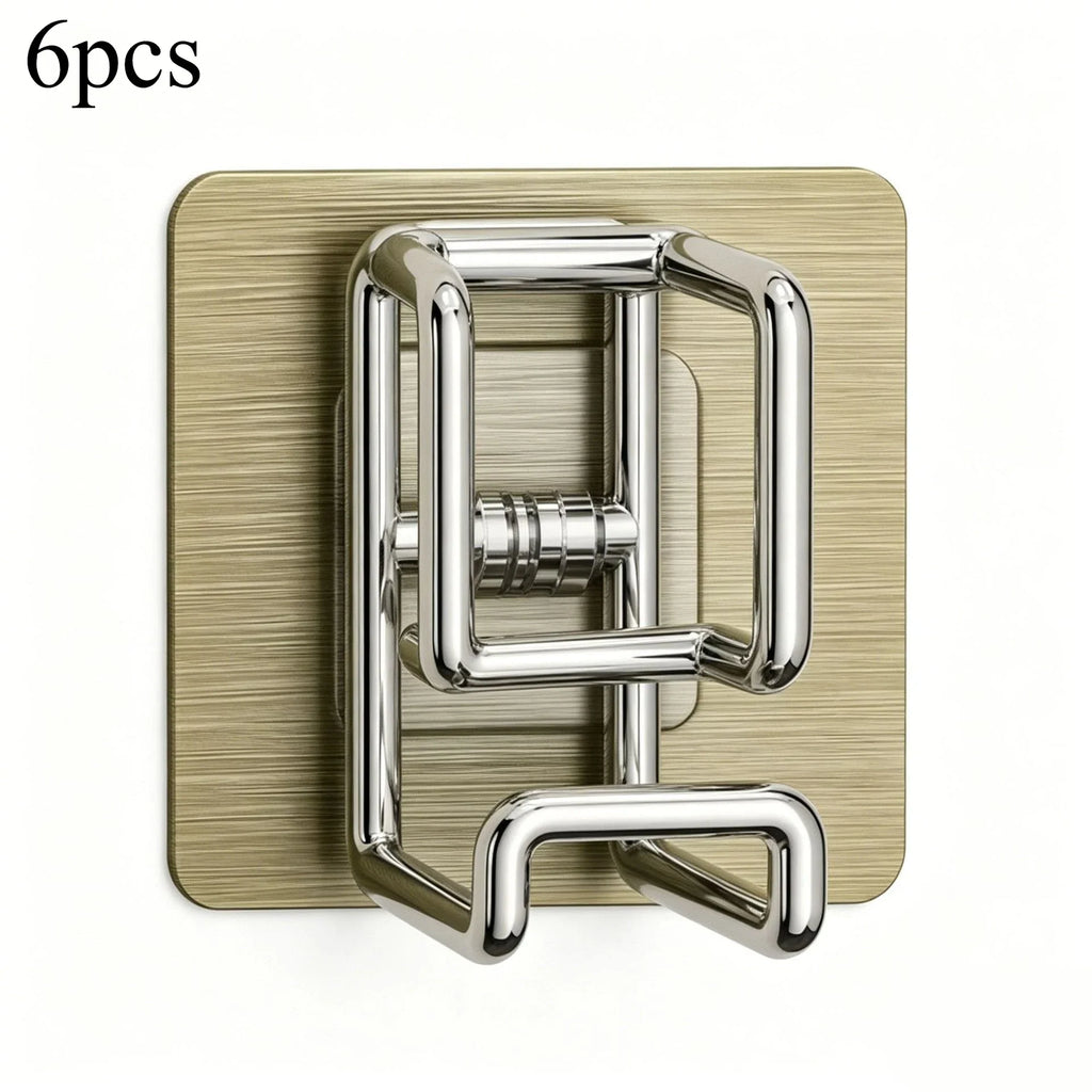 6-Pack No-Drill Wall Hooks – Heavy-Duty Bathroom Kitchen Rack