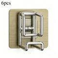 6-Pack No-Drill Wall Hooks – Heavy-Duty Bathroom Kitchen Rack