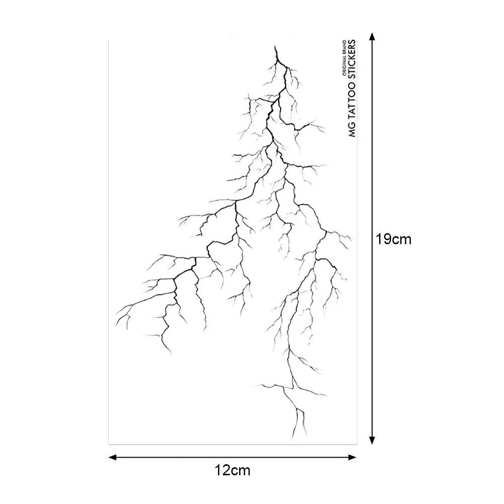 Black Vein Lightning Temporary Tattoo – Waterproof Goth Style