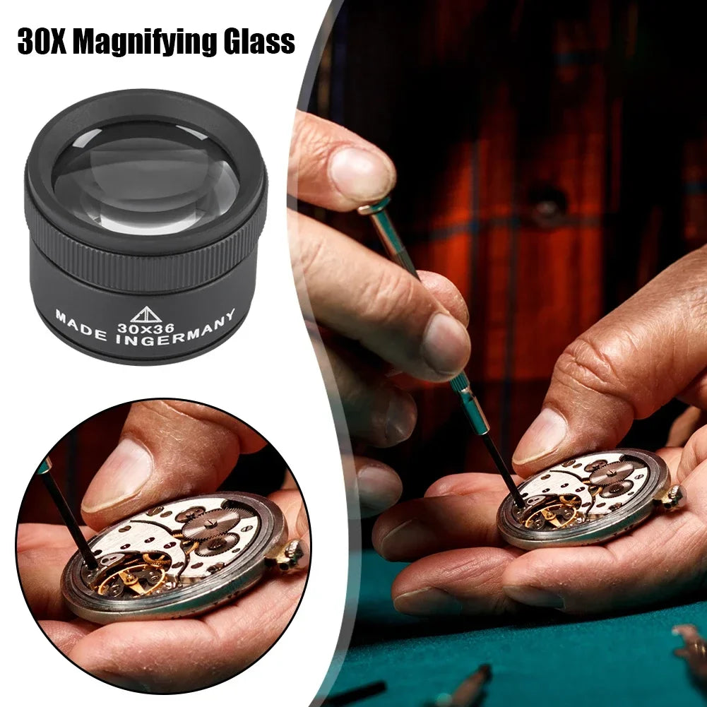 30X Magnifying Loupe – 36mm K9 Optical Lens for Jewelry & Coins