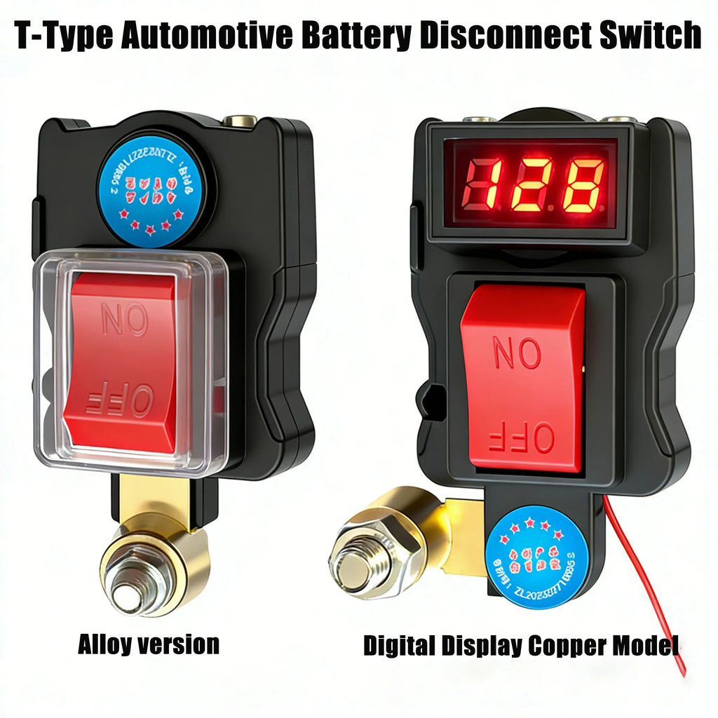 Car Battery Disconnect Switch with Voltage Digital Display