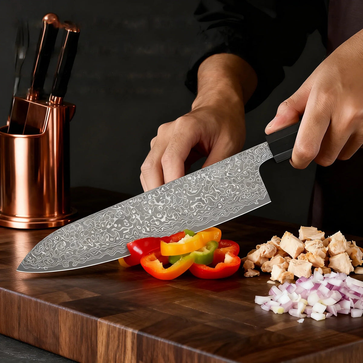 67-Layer Damascus Steel Chef Knife Set – 1/2/3 Piece
