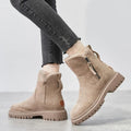 Women's Plush Winter Short Boots – Zip, Warm & Height-Boosting
