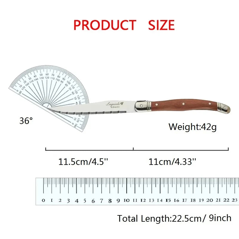 Laguiole Wood Handle Steak Forks Set – 8.5" Stainless Steel