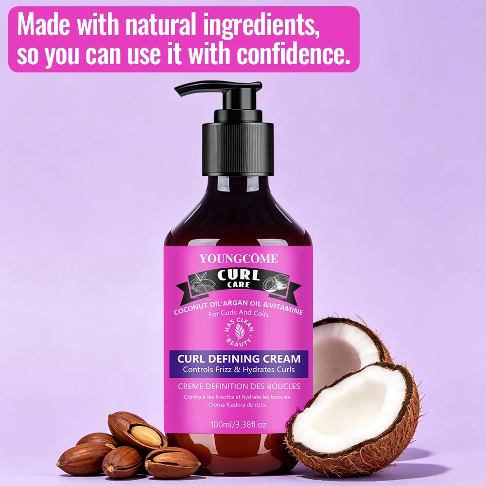 Coconut Argan Oil Curl Defining Cream for Curly & Coily Hair