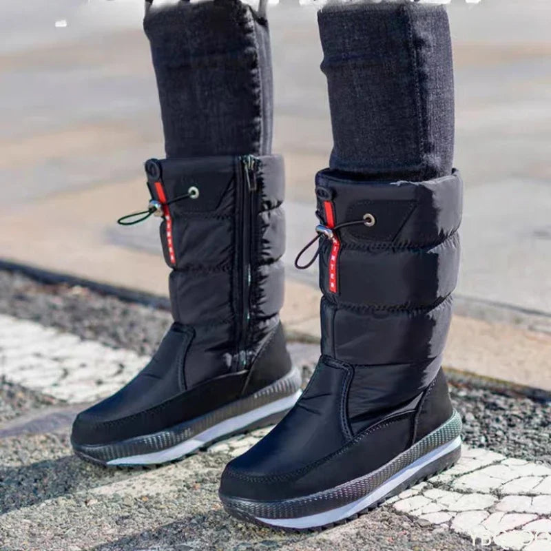 Women's Waterproof Non-Slip Plush Mid-Calf Snow Boots