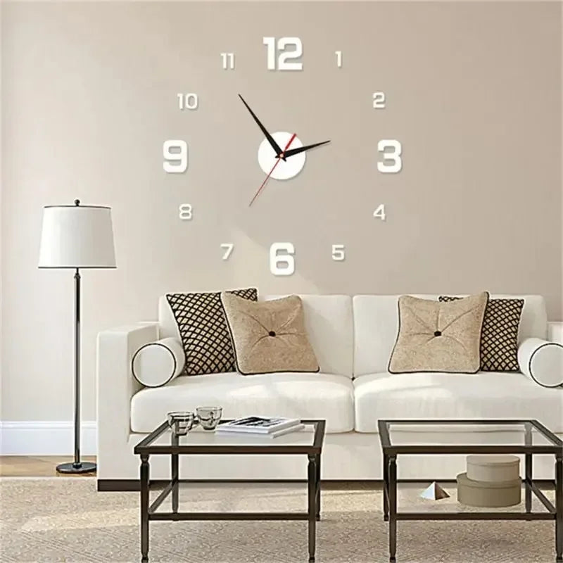 3D DIY Acrylic Mirror Wall Clock | Modern Frameless Home Decor