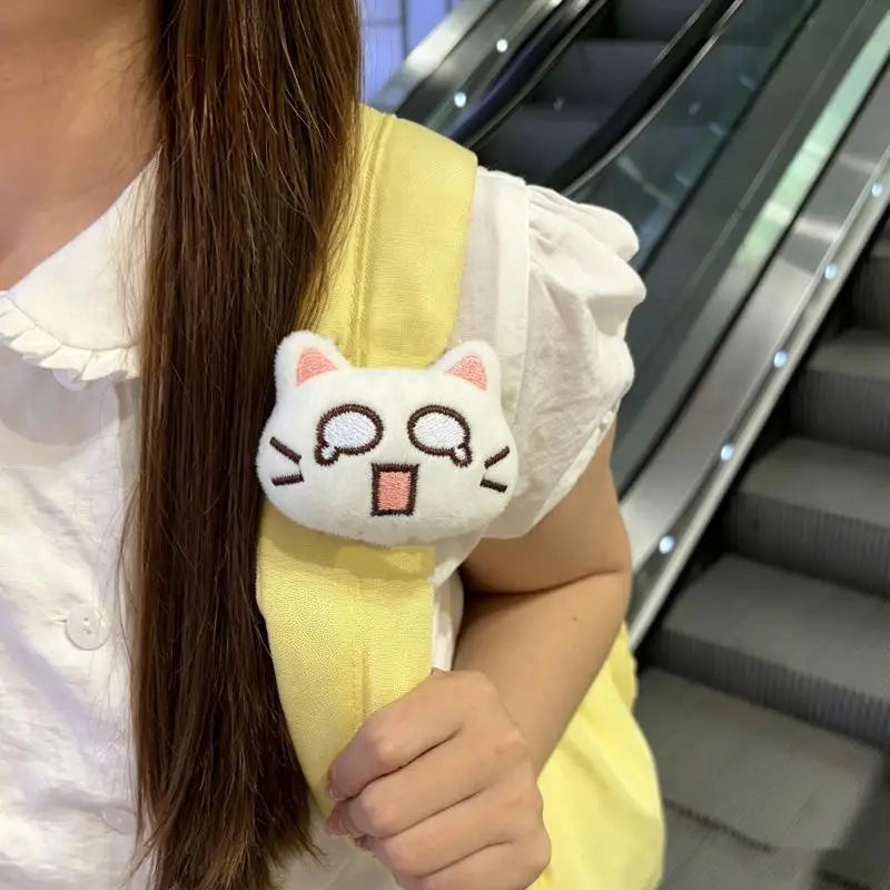 Cute Cat Plush Clip for Backpack, Keychain & Bag Decor