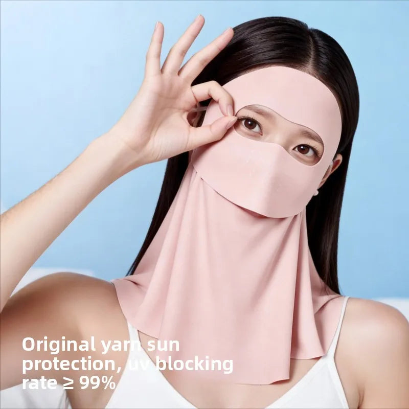 Summer Neck Sun Protection Mask Breathable Ice Silk Driving UV