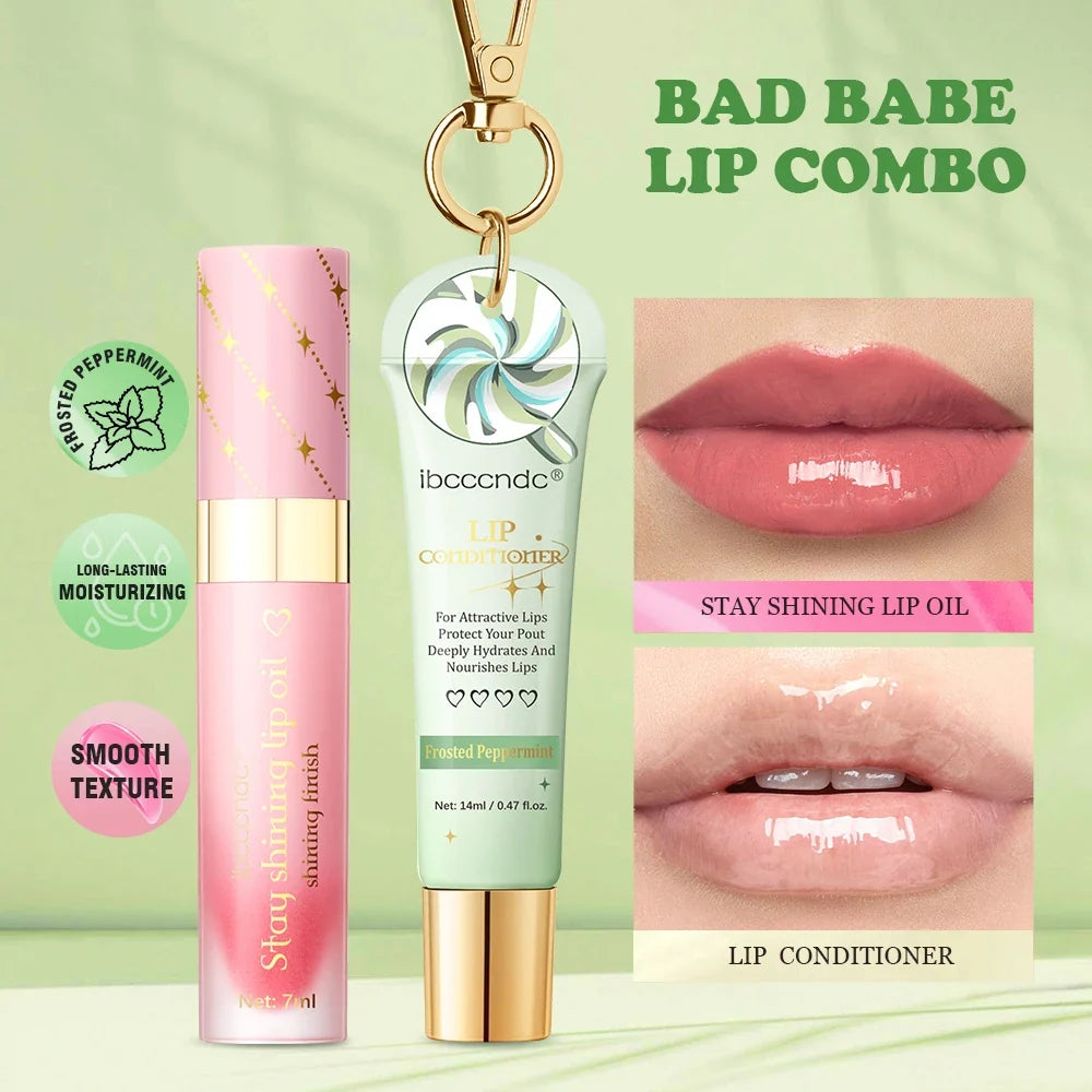Lip Oil & Lipstick Combo Set – Hydrating Glossy Lip Duo