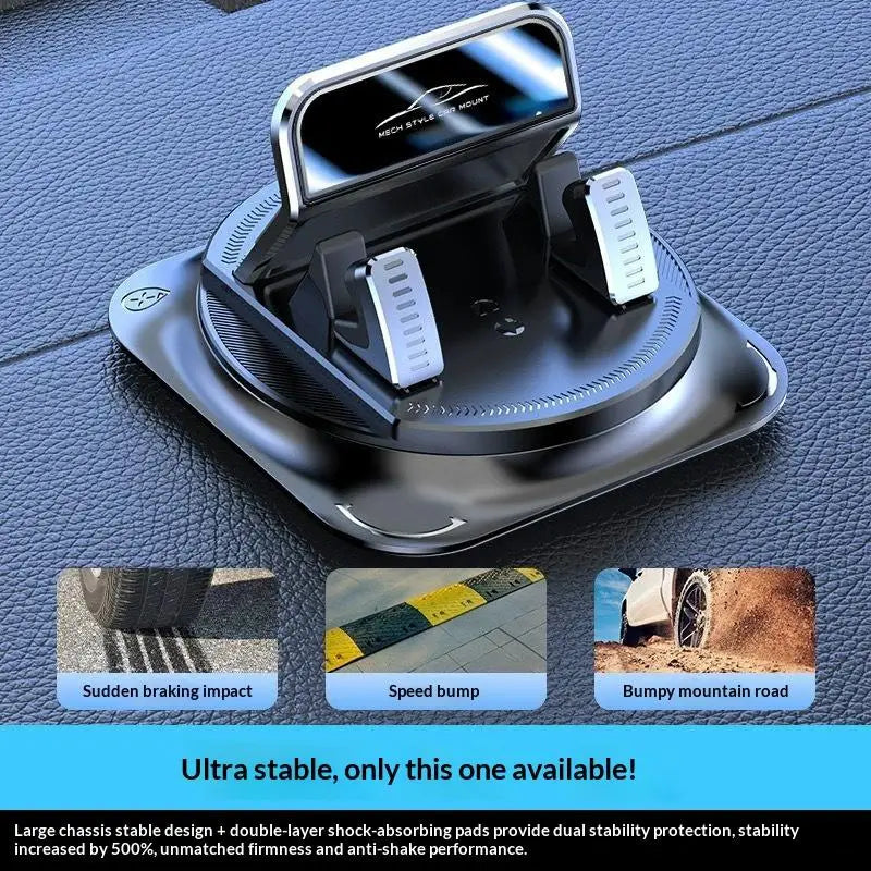 Car Phone Mount Dashboard Holder – 360° Rotation Sticky Grip