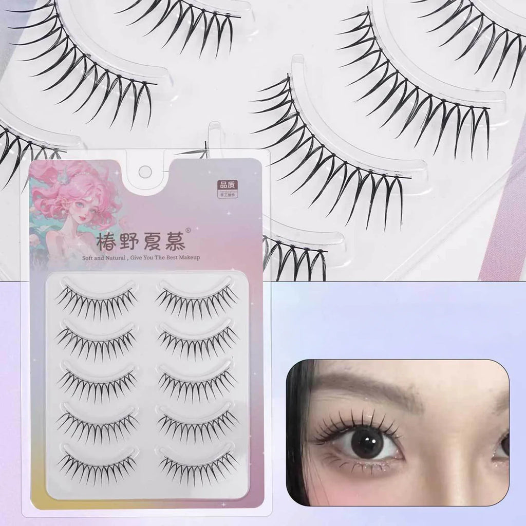 5 Pairs Fluffy U-Shape False Eyelashes | 3D Natural Strip Lashes