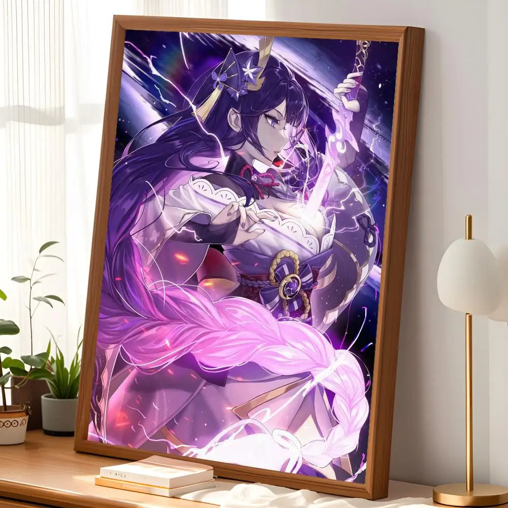 Genshin Impact Raiden Shogun HD Self-Stick Wall Art Poster