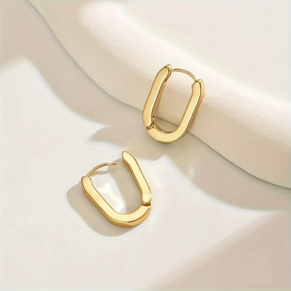 3D Geometric Hoop Earrings | Minimalist Zinc Alloy Fashion