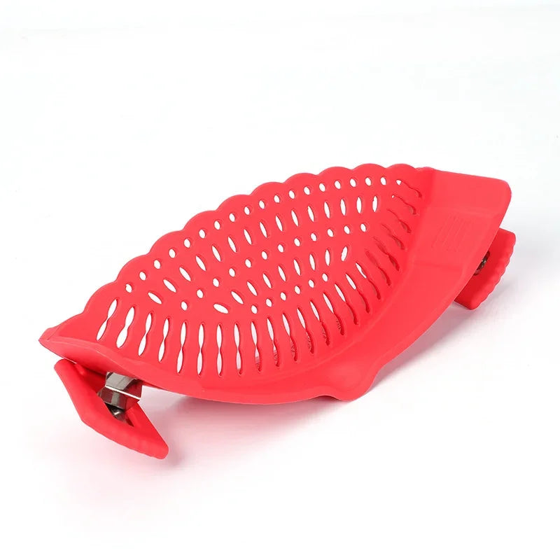 Kitchen Strainer Clip Silicone Colander Fits All Pots Bowls Pasta Pot