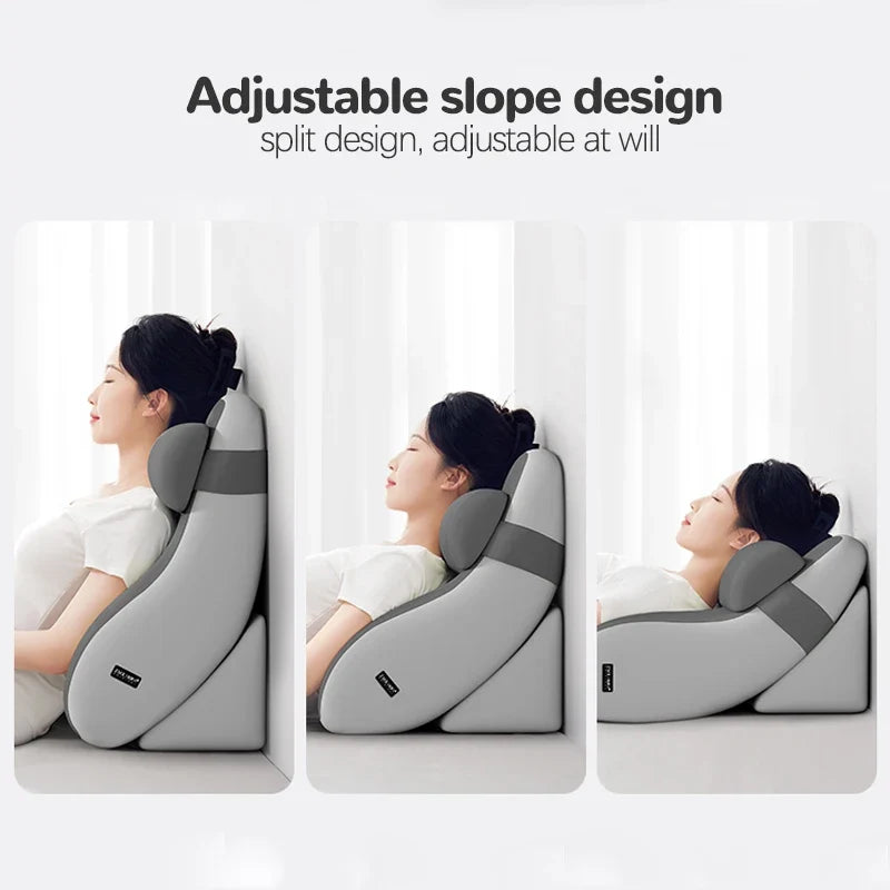 XL Ergonomic Reading Pillow – Memory Foam Wedge & Side Pockets