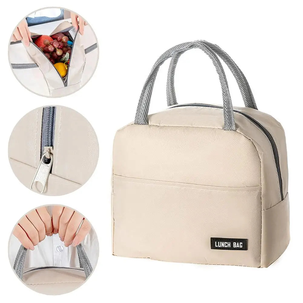Insulated Oxford Cloth Lunch Bag – Leakproof & Zipper Closure