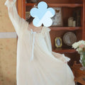 Women's Lace Mesh Nightgown – Bow Long-Sleeve Nightdress